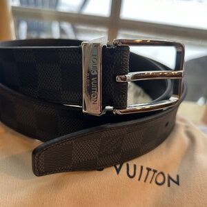 Louis Vuitton Pont Neuf 35mm Belt Damier Graphite 90 (approx 34-36in)
